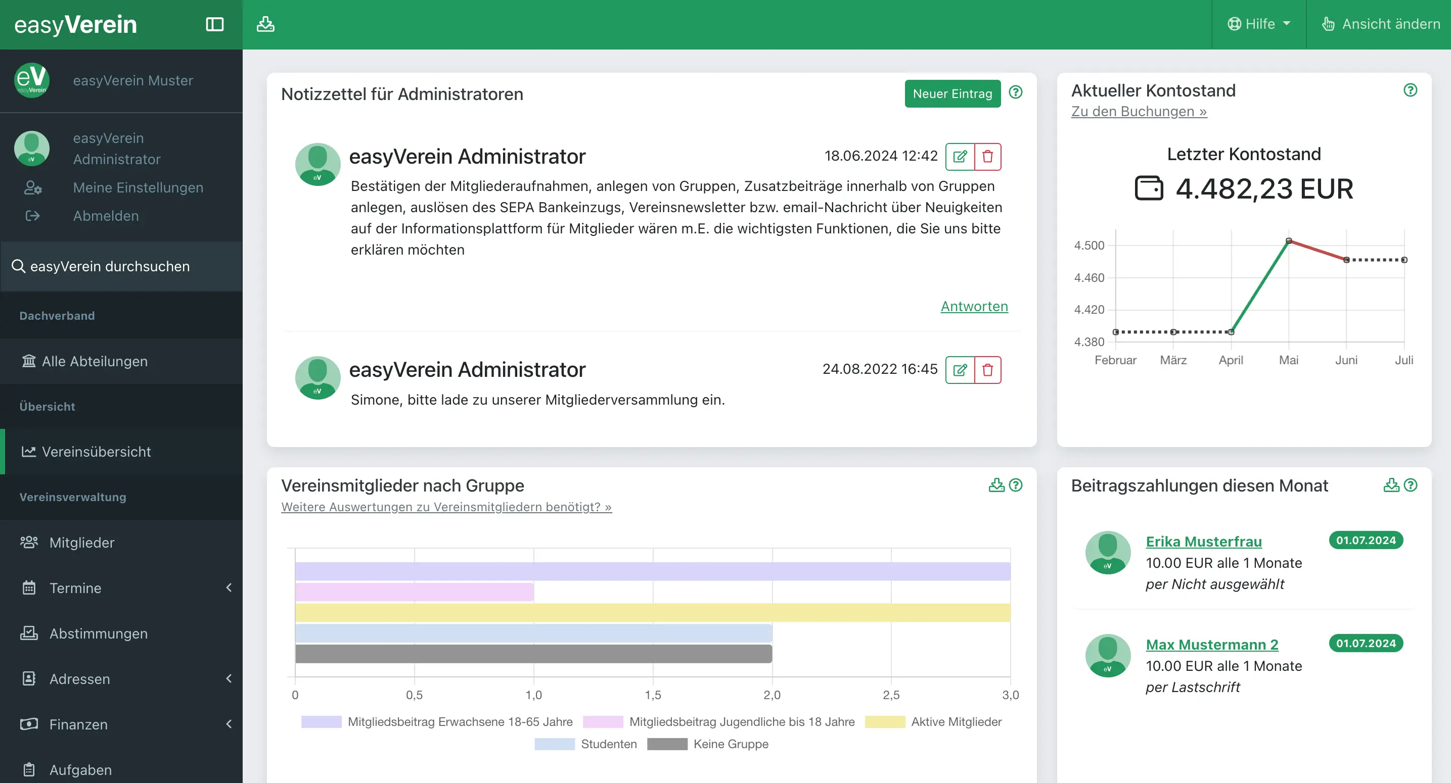 easyVerein Screenshot